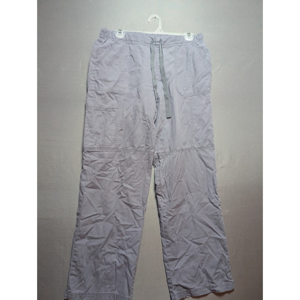 Carhartt Scrub Pants Womens Medium Light Blue Nurse Medical Wide Leg Drawstring